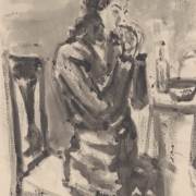 Е. М. Магарил "Блокадный хлеб. Из серии "Блокада" 1941. Предоставлено: Музей истории Санкт-Петербурга.