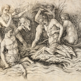 Андреа Мантенья "Битва морских божеств (правая половина)" 1470. Предоставлено: © Государственный Эрмитаж.