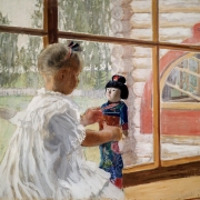 Борис Кустодиев "Японская кукла" 1908	. Предоставлено: © Государственная Третьяковская галерея.