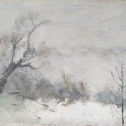 Алекандр Подколзин "Зимний пейзаж" 1957. Предоставлено: Музей "Новый Иерусалим".