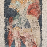 Копия фрагмента фреско-темперной стенописи "Святой Великомученик Димитрий" из монастыря Дионисиат (Греция, Афон) (1546). Предоставлено: Парк "Зарядье".
