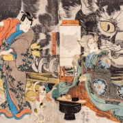 Утагава Куниёси "История происхождения кошачьего камня в Окабэ" Япония, 1847. Предоставлено: Государственный Музей Востока.