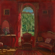 Станислав  Жуковский "Красная гостиная" 1939. Предоставлено: © Государственная Третьяковская галерея.