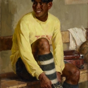 Брусенцов Г. Я. "Футболист" 1955. Предоставлено: Государственная Третьяковская галерея.