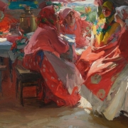 А.Е. Архипов \"Гости\" 1914. Предоставлено: © Государственная Третьяковская галерея.
