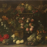 Ян Фейт "Натюрморт с цветами, фруктами и попугаем" 1650-е. Предоставлено: © Государственный Эрмитаж.