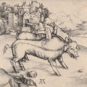 Альбрехт Дюрер "Свинья урод из Ландсера" 1496. Предоставлено: Государственный Эрмитаж.