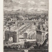 Вази Д. "Вид на руины античного Рима от Кампо Ваччино" 1765. Предоставлено: ГМИИ им А.С. Пушкина.