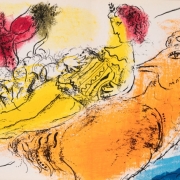 Марк Шагал "Аккордеонист" 1957. Коллекция Altmans Gallery. Предоставлено: Еврейский музей и центр толерантности.