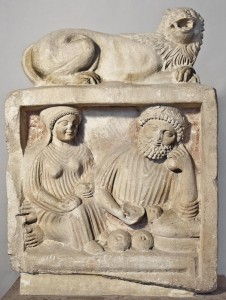 Надгробие с изображением ритуальной трапезы. Около середины V в. до н.э.