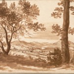 Никола Пуссен "Вид на долину Тибра с мостом Молле" Около 1624