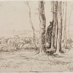 Жан-Франсуа Милле "Пастух со стадом на фоне осеннего пейзажа" Около 1866-67