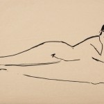 Владимир Вейсберг "Лежащая обнаженная с рукой, подпирающей подбородок" 1962