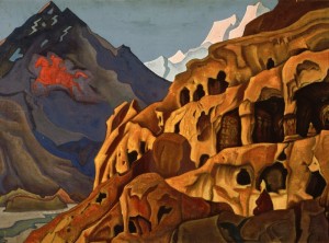 Николай Рерих "Мощь пещер. Из серии "Майтрейя" 1925