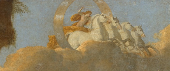 Никола Пуссен "Царство Флоры" (фрагмент) - Аполлон на колеснице