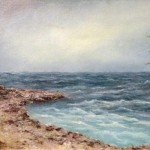 Эммануил Магдесян «Берег моря. Пейзаж с парусником» 1900-е