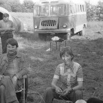 Андрей Тарковский и Нэлли Фомина в перерыве между съемками к/ф "Сталкер", 1979