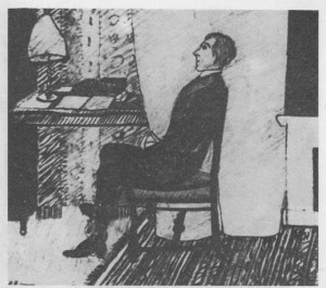 П.Митурич "Портрет О.Э.Мандельштама" 1914