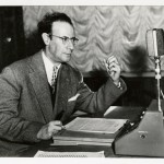 Лев Кассиль перед микрофоном", 1957