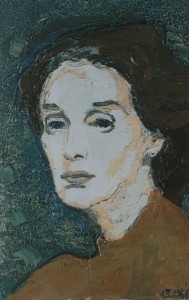 116. Тимошенко Лидия "В Коктебеле. Автопортрет" 1961 Холст, масло 45х30