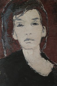 124. Тимошенко Лидия "Автопортрет (в терракотовой гамме)" 1965 Холст, масло 45х29