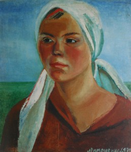13. Тимошенко Лидия "Голова девушки" 1932 Холст, масло 71х63