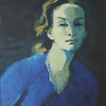 94. Тимошенко Лидия "Автопортрет (в синем)" 1960 Холст, масло 56х45