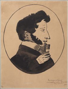 Неизвестный художник "Портрет А.С. Пушкина с камергерским ключом" 1830-е