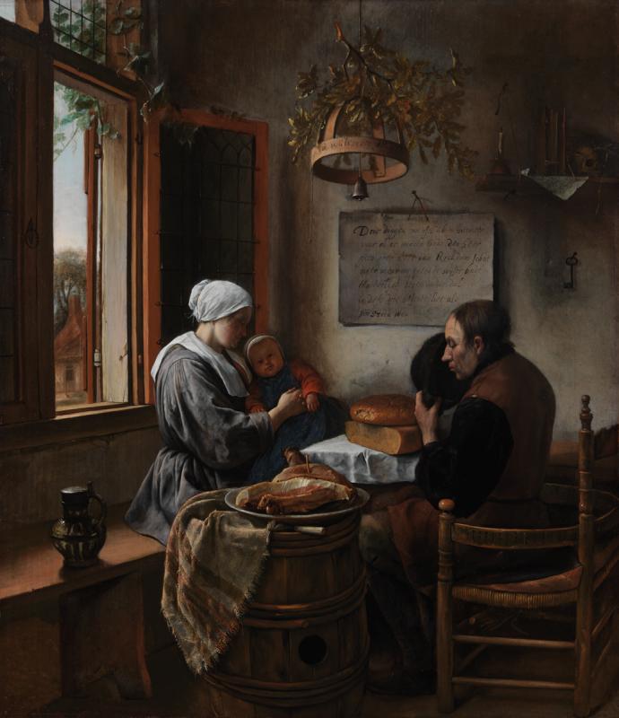 Ян Стен " Молитва перед едой" 1660