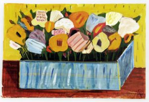 Алёна Романова "Цветы на жёлтом фоне" 2008