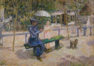 Михаил Ларионов "Женщина на скамейке" 1902