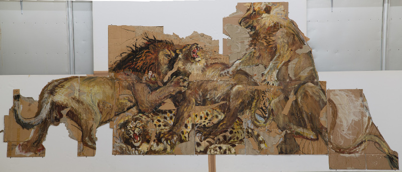 Валерий Кошляков "Битва львов с леопардом" 1991