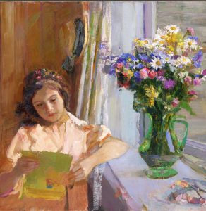 Борис Иогансон "Девочка с цветами" 1959