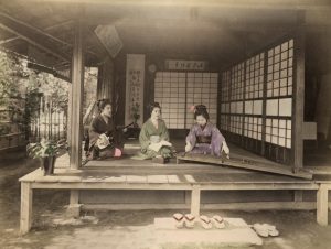 Неизвестный автор "Три девушки репетируют музыкальный номер" 1880-1890-е