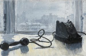 Юрий Пименов "Ожидание (Натюрморт "Телефон на столе")" 1959