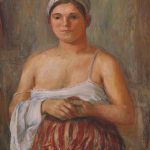 Александр Древин "Девушка с полотенцем" 1937