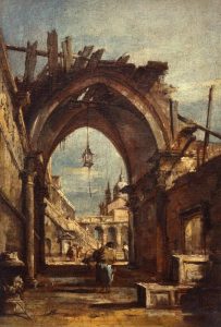 Франческо Гварди "Архитектурная фантазия с разрушенной готической аркой" 1780-е