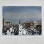 Неизвестный литограф "Петербург. Ледяные горы на Адмиралтейской площади во время масленицы" 1850-е