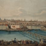 Карл Гампельн "Закладка Москворецкого моста в Москве" 1829