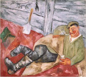 Михаил Ларионов "Отдыхающий солдат" 1911