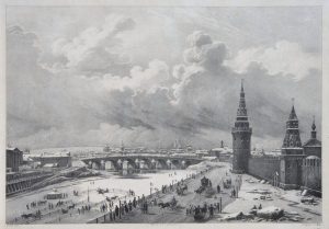 А. Жоли с оригинала О. Кадоля "Москва. Вид Каменного моста от Кремля" 1825