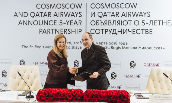 Cosmoscow и Qatar Airways объявили о 5-летнем сотрудничестве.