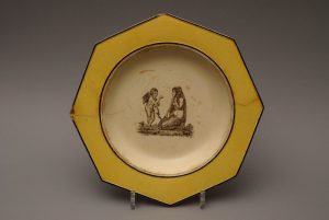 Тарелка с изображением Фрины и Амура. 1817–1830 Автор: Д.И. Степанов (1799–1853)