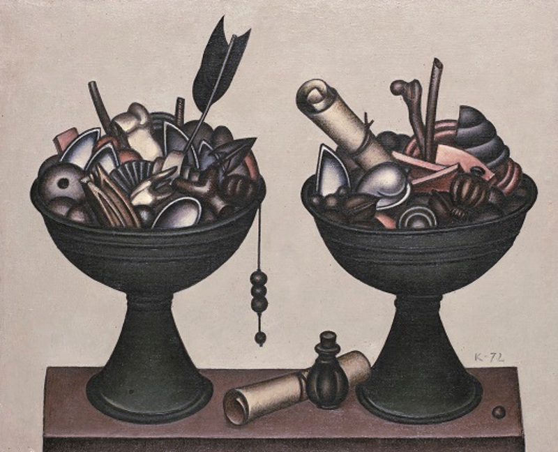 Дмитрий Краснопевцев "Две чаши с предметами" 1972