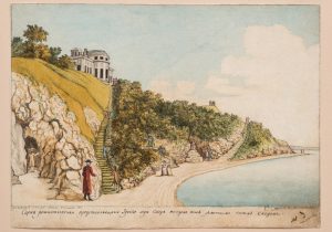 Болотов А.Т., Болотов П.А. "Сцена романтическая, представляющаяся зрению при сходе от дома вниз длинным косым сходом" 1786