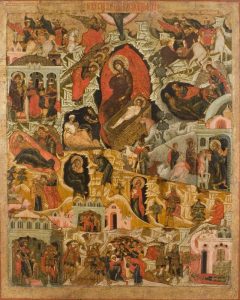 Икона "Рождество Христово" Вологодские земли. Середина 17 века