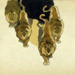 В.В. Трофимов "Идущие львы. Обложка к книге А.Н. Буслаева "Записки укротителя львов" 1965