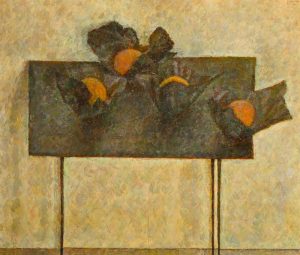 Владимир Вейсберг "Апельсины в чёрных бумажках на черном столе" 1961