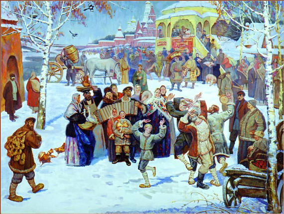 Петр Стронский «Рождественские гуляния в старой Москве» 1992