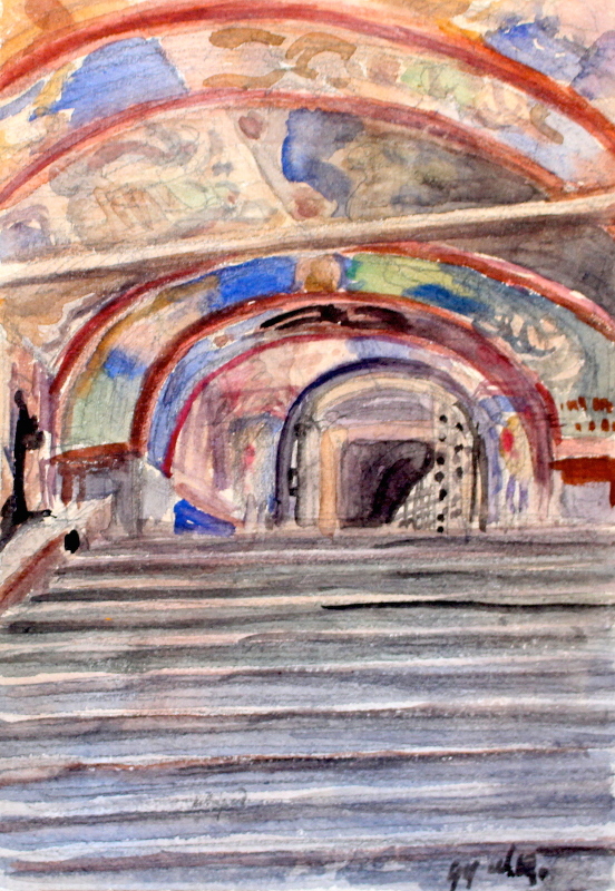 Алексей Щусев "Росписи паперти храма в Новгороде" 1947
